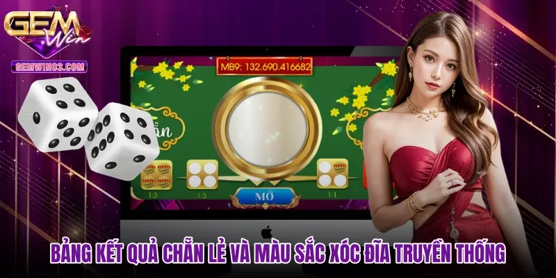 Bảng kết quả Chẵn Lẻ và màu sắc xóc đĩa truyền thống