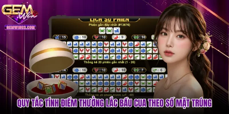 Quy tắc tính điểm thưởng lắc bầu cua theo số mặt trúng